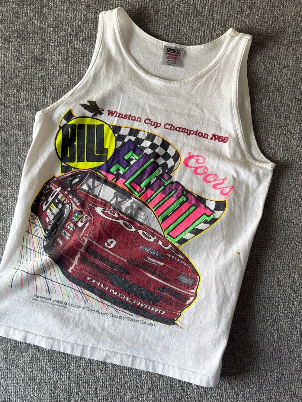 Vintage 1988 Winston Cup Championship Bill Elliott Coors Oneita Tank Mens Medium